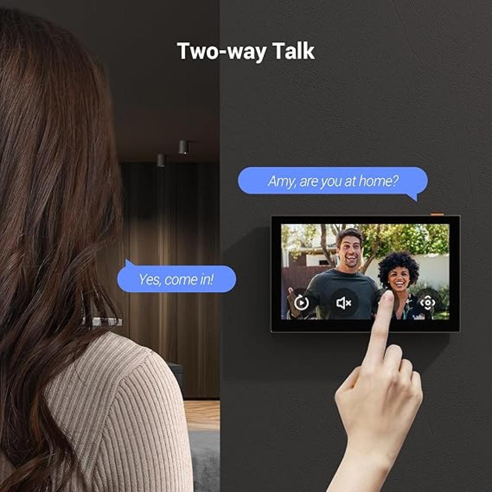 شاشة EZVIZ اللاسلكية التي تعمل باللمس للاستخدام الداخلي، تعمل مع 30 كاميرا/جرس باب، شاشة ملونة قابلة للمس مقاس 7 بوصات، تشغيل مباشر، محادثة ثنائية الاتجاه، بطارية 4600 مللي أمبير، نغمة رنين (SD7)