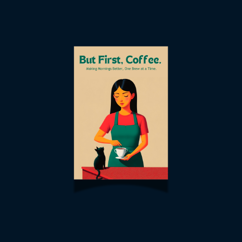 A3 بوستر but first coffee