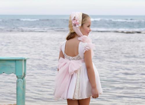 فستان اسباني راقي للمناسبات بأكمام قصيرة مع شورت داخلي