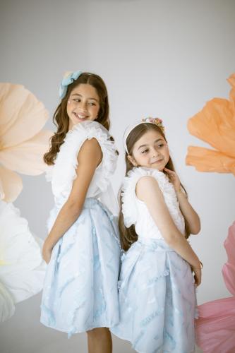 طقم بلوزة وتنورة من الجاكارد الراقي للمناسبات