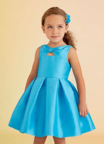 فستان ستان تركواز راقي