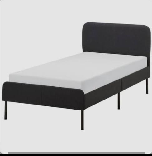 سرير رمادي غامق مقاس 90 سم