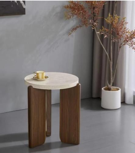 طاولة زاوية بيج بني