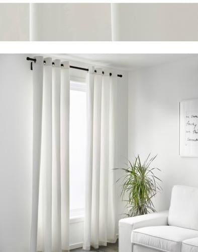 زوج ستائر أبيض ٢٩٠*٣٠٠