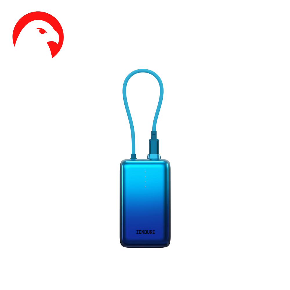 شاحن زندور 10000 مللي أمبير باور بنك بقوة 30 واط تصميم أنيق مع كيبل تايب سى مدمج