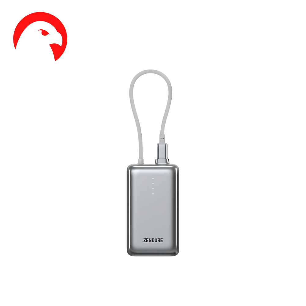 شاحن زندور 10000 مللي أمبير باور بنك بقوة 30 واط تصميم أنيق مع كيبل تايب سى مدمج