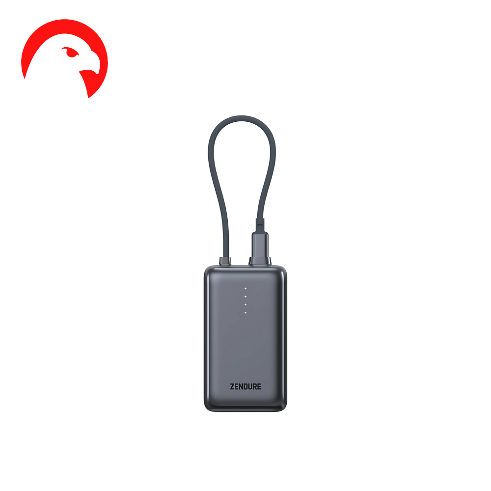 شاحن زندور 10000 مللي أمبير باور بنك بقوة 30 واط تصميم أنيق مع كيبل تايب سى مدمج