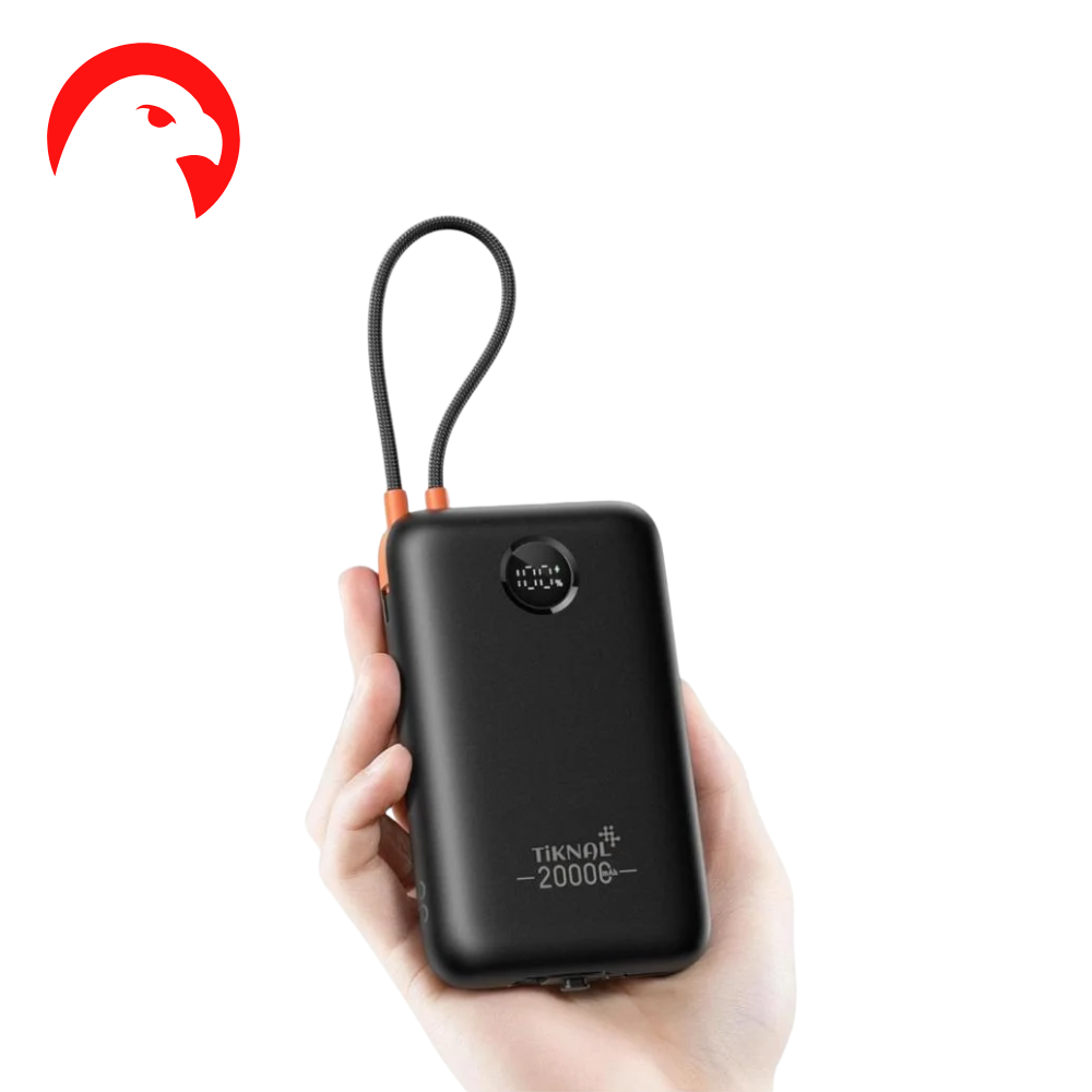 تكنل - بطارية متنقلة pd-22.5W / 20000mAh مدمج كابل pd + ايفون