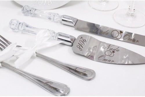 طقم مناسبات فضي 8 قطع