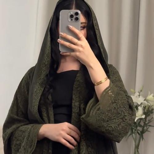 عبايه ( N71 ) دانتيل زيتي
