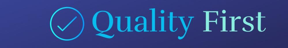 Quality First… That’s Why Spots Are Few