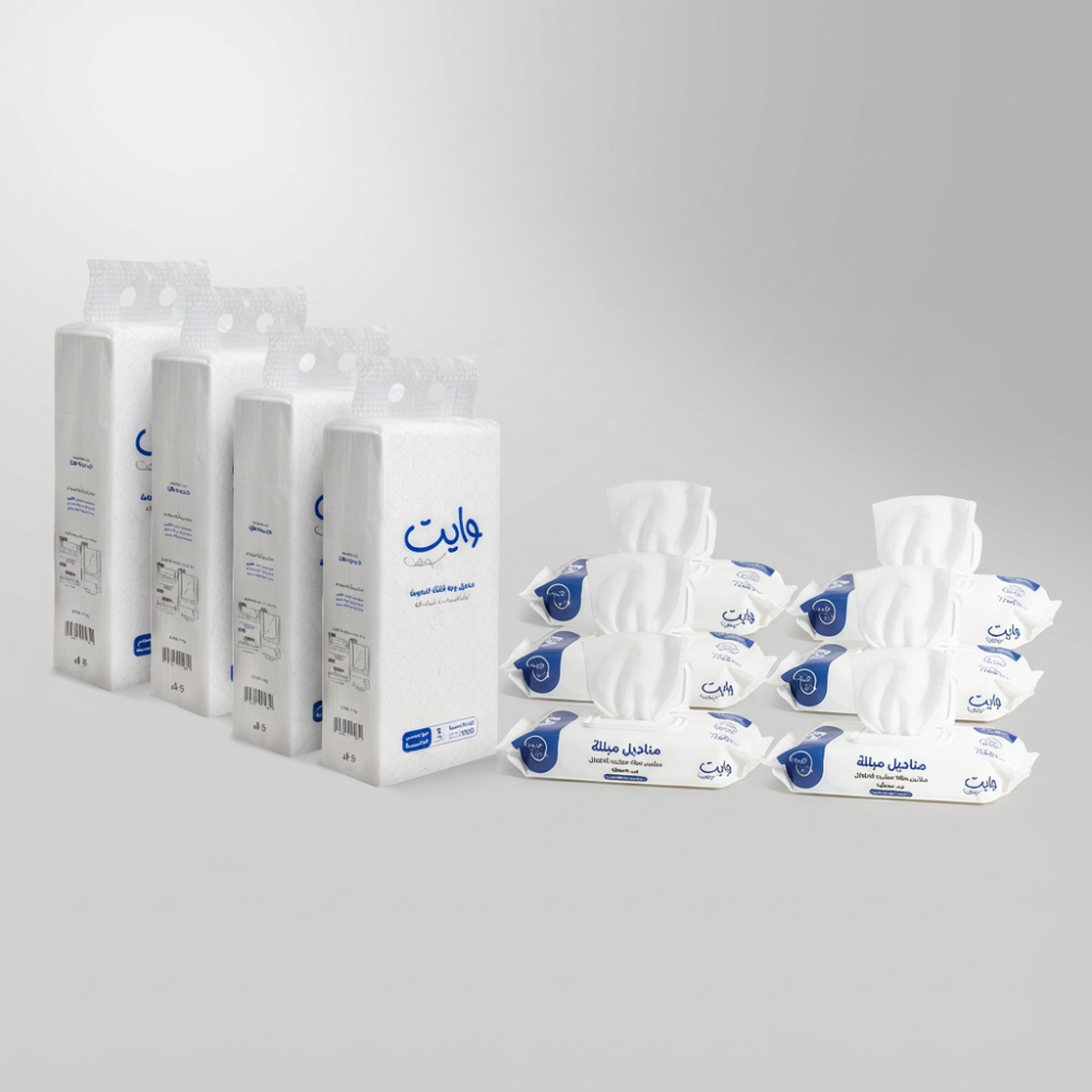 باقة الراحة المنزلية     / 6 مناديل مبللة + 4 عبوات مناديل معلقة