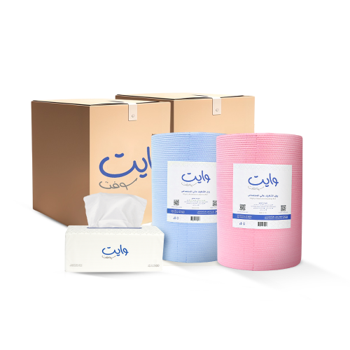 كرتون مناديل حجم كبير+ كرتون رول مايكروفايبر