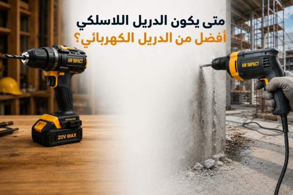 متى تختار الدريل اللاسلكي مقابل الدريل الكهربائي