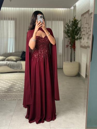 فستان سهرة تطريز يدوي