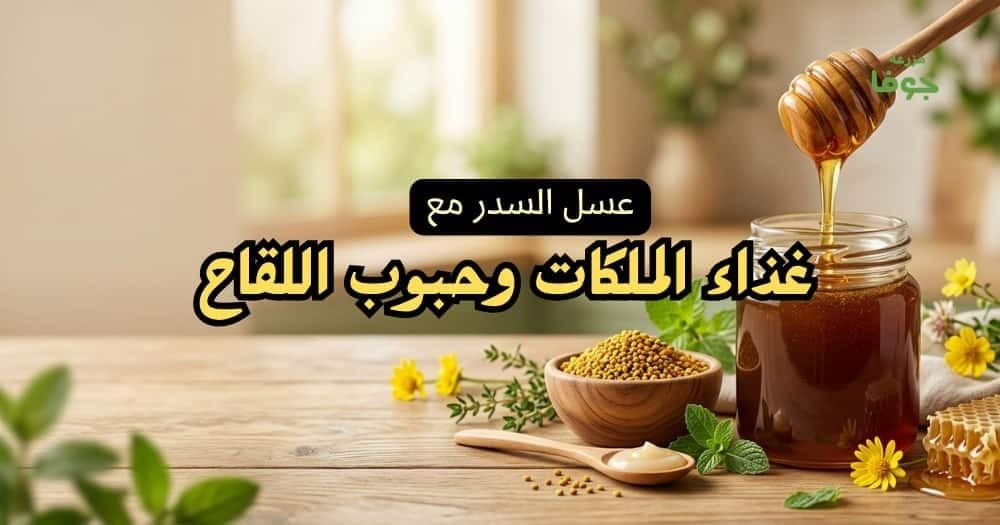 عسل السدر مع غذاء الملكات وحبوب اللقاح