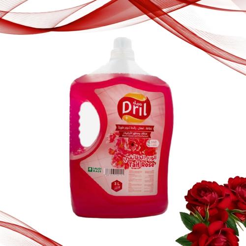 صندوق منظف ومطهر الأرضيات دريل الورد الطائفي مكون من 6 عبوات  ٣ لتر