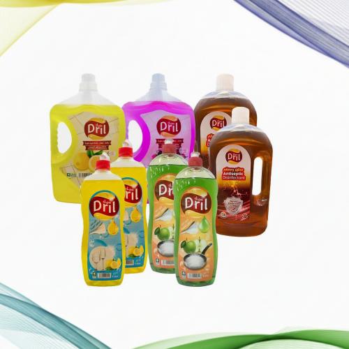 باقة المطبخ - مكونة من 4 منظف الأواني - 2 منظف ومطهر أرضيات - 2 مطهر ومعقم