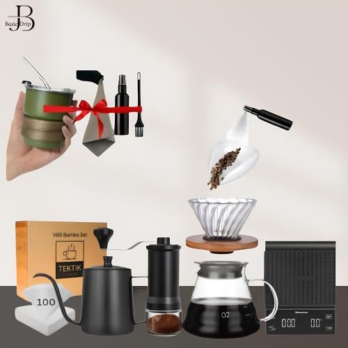مجموعة من 12 قطعة من معدات القهوة V60 تستخدم مقاس...