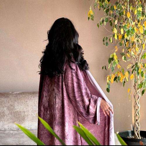 (0022) عباية دبل فيس ناعمه بقماش كريب لكزس وشيفون...