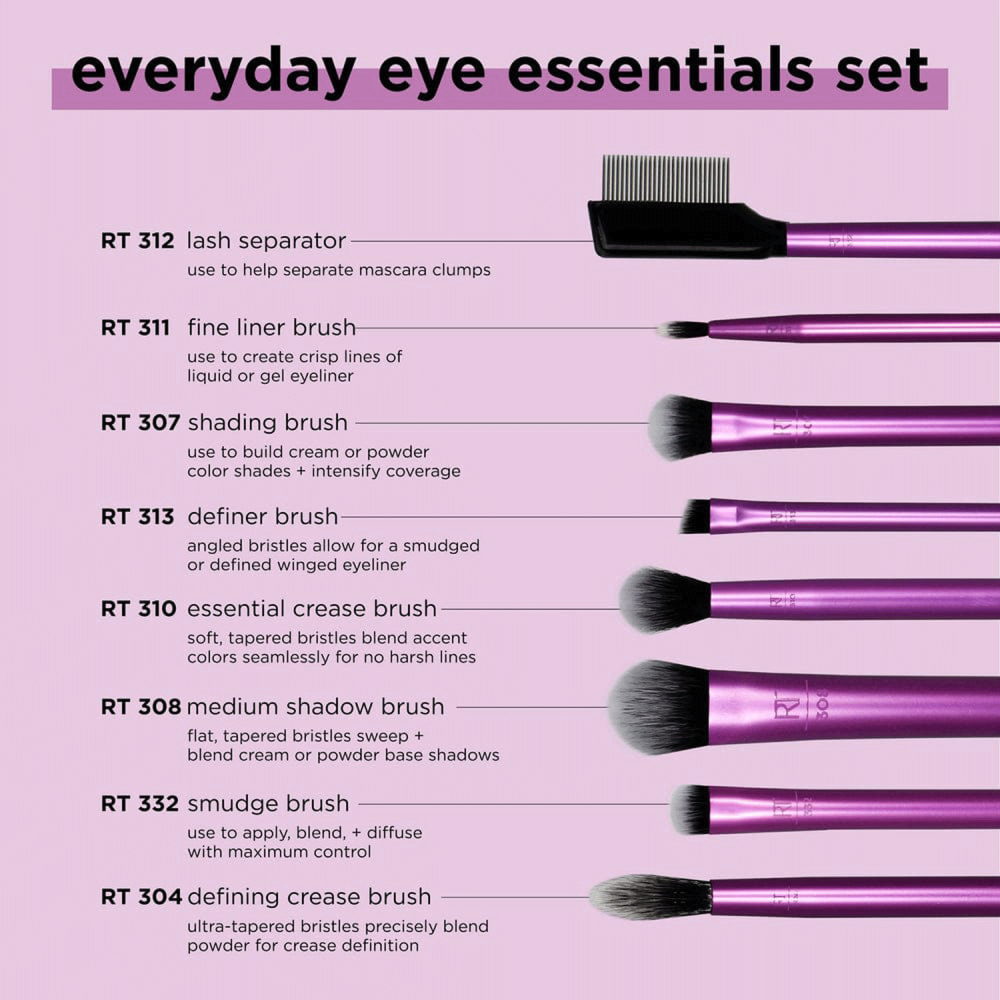 مجموعة فرش الماكياج اليومية للعيون  Everyday Eye Essentials  من REAL TECHNIQUES