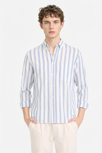 Defacto قميص رجالي بأكمام طويلة D6114AX/IN131 D.INDIGO