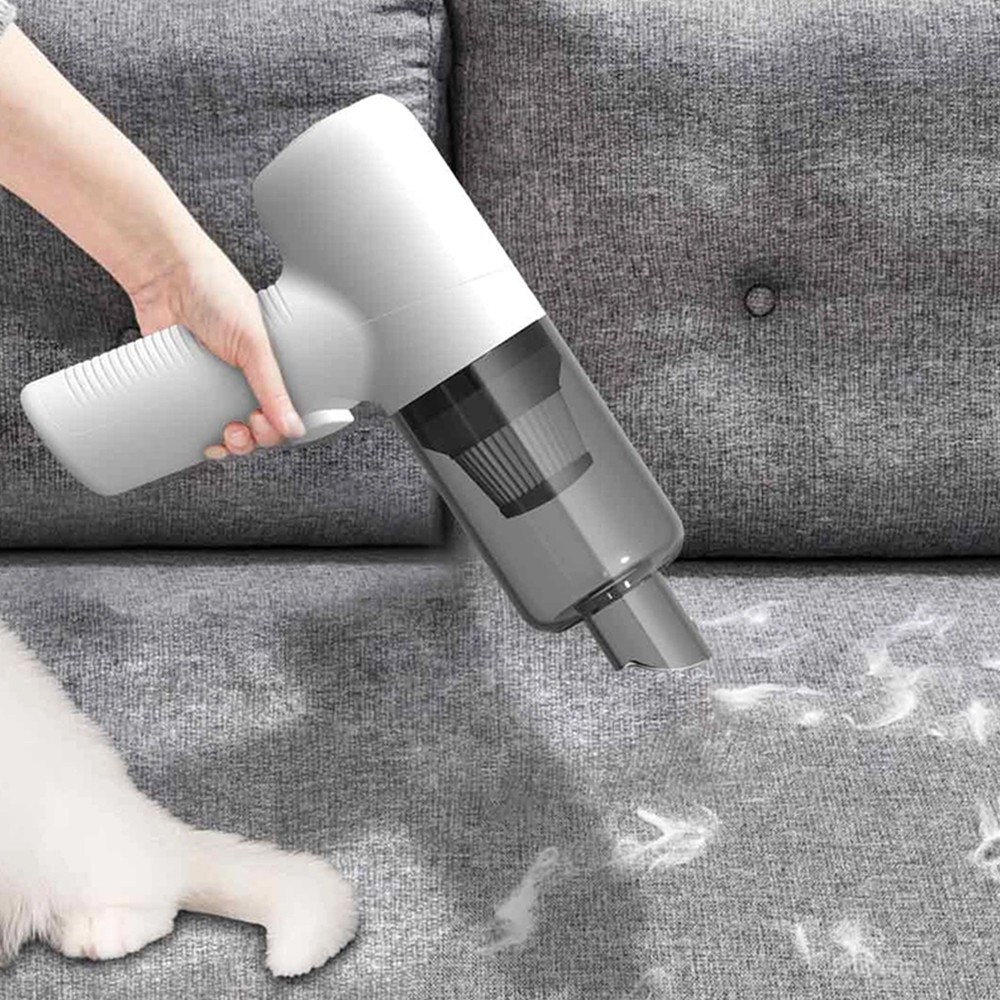 مكنسة كهربائية لاسلكية صغيرة محمولة 50 وات 120 مل ابيض