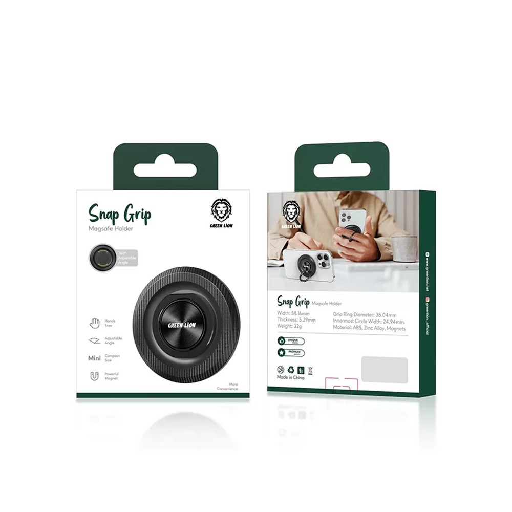 حامل للجوال على شكل خاتم بخاصية ماج سيف اسود