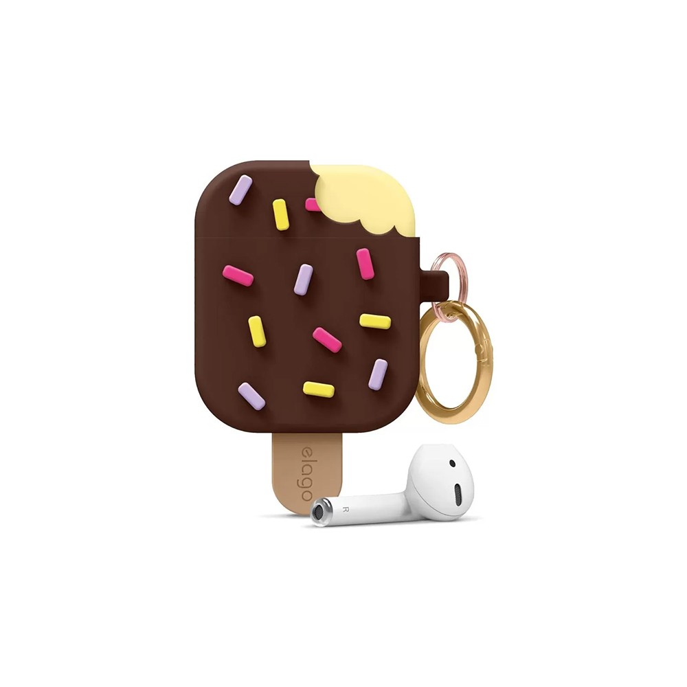 غطاء حماية ايس كريم لسماعات ابل ايربودز الجيل الثاني بني داكن