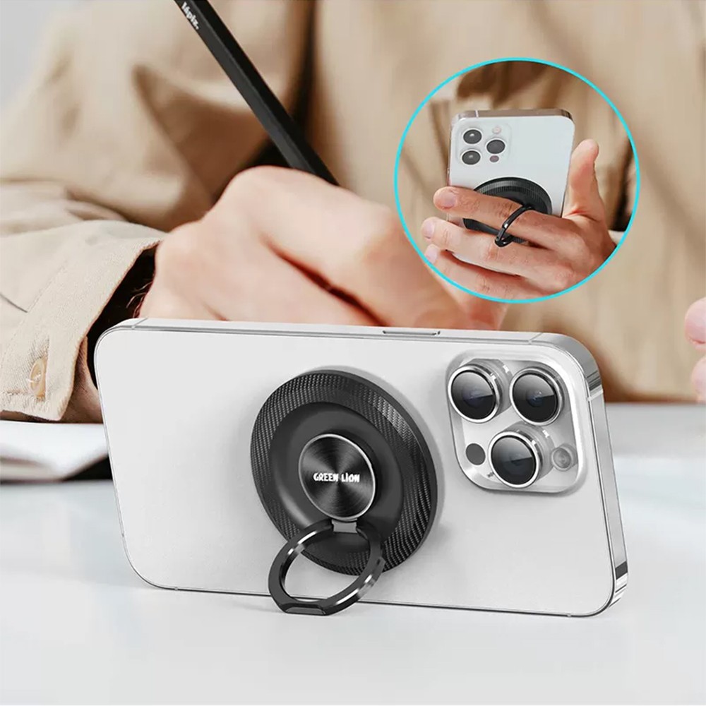 حامل للجوال على شكل خاتم بخاصية ماج سيف اسود