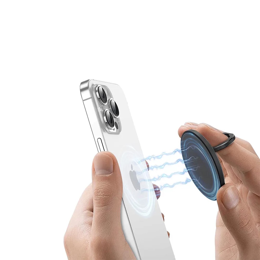 حامل للجوال على شكل خاتم بخاصية ماج سيف اسود