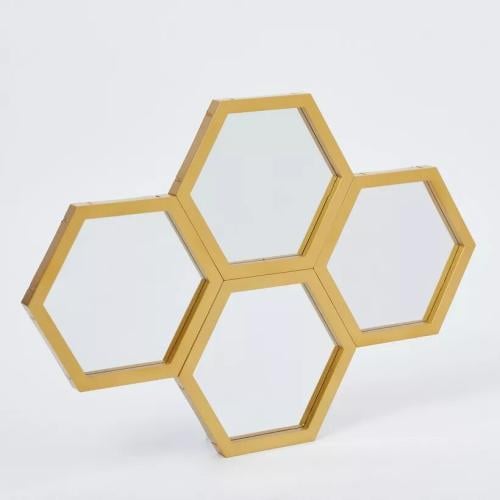 مرآة حائط سداسية الشكل حجم 40x2x57 سم