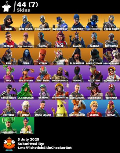 حساب فورت نايت سكن ايكونك + سيزون 2 +44 سكن اساسي...