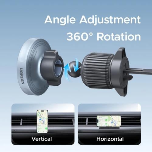 شاحن سيارة لاسلكي مغناطيسي سريع – تثبيت آمن للأيفون