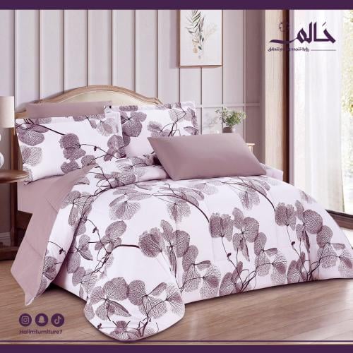 لحاف مكروفايبر ناعم - مفرش سرير ناعم ومريح - 4 قطع