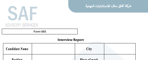 Interview report 065