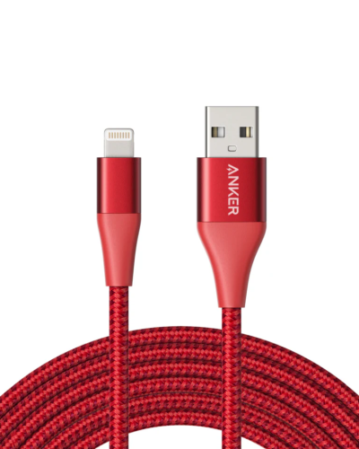 انكر كيبل شحن 551 من USB-A إلى Lightning أحمر