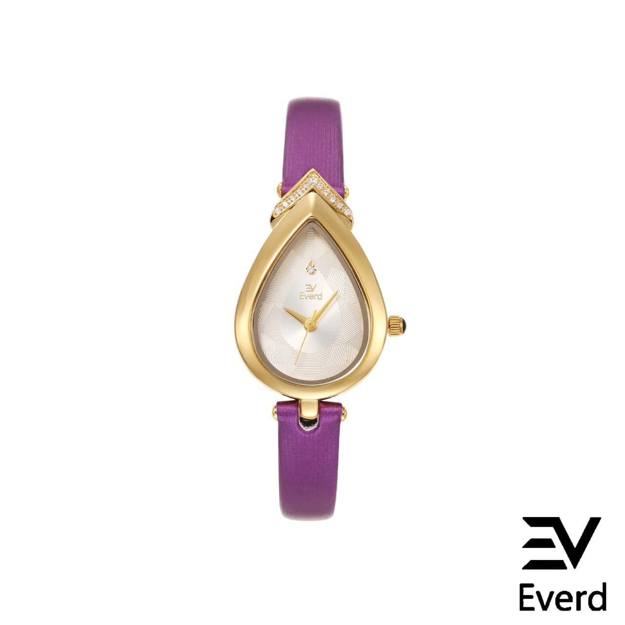 ساعة نسائية ايفرد Everd قطرة الماء بحافة معدنية ومينا أنثوي