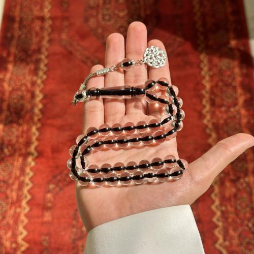 سبحة بكالايت اسود شفاف