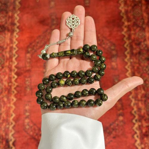 سبحة بكالايت زيتي مخلوظ اصفر