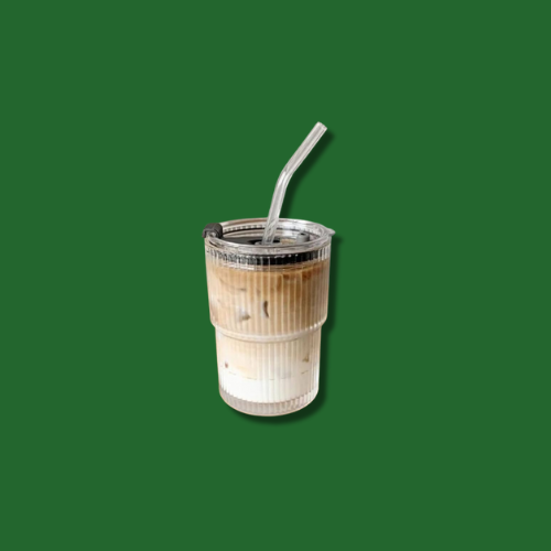 كاسة مع غطاء و مزاز | Glass with Lid and Straw 400...