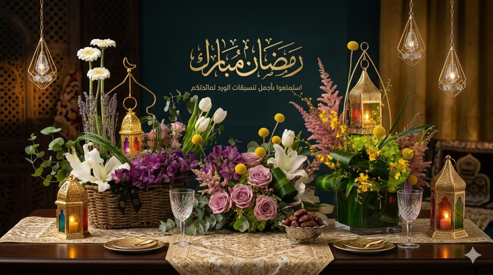 أفكار تنسيق ورد لعزومات رمضان تضيف لمسة فخمة لطاولة الإفطار