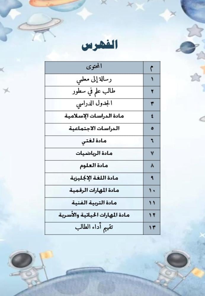 ملف انجاز الطالب