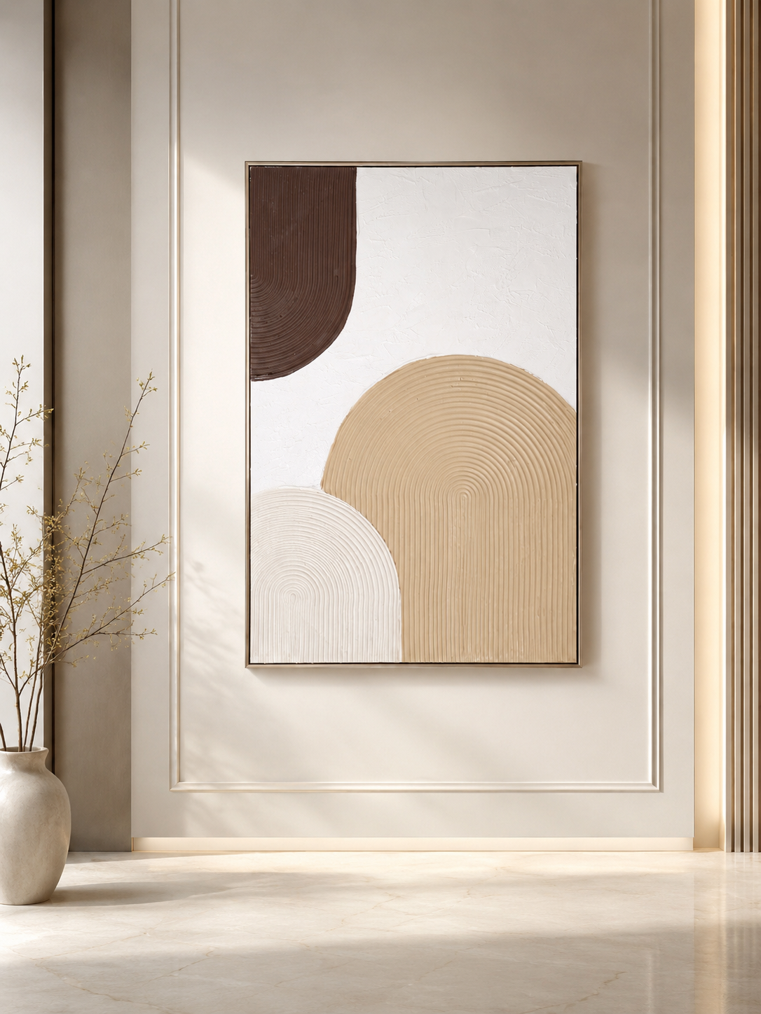 لوحة حائط بإطار ذهبي مقاس 80 × 120 سم
