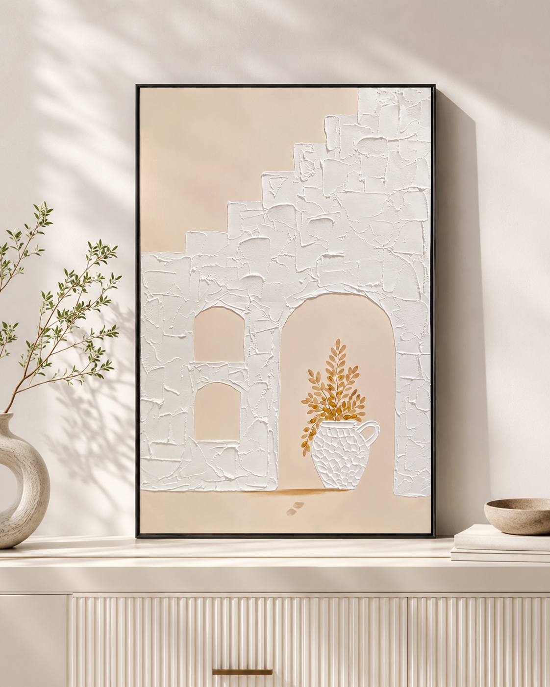 لوحة حائط مودرن بإطار أسود مقاس 80 × 120 سم