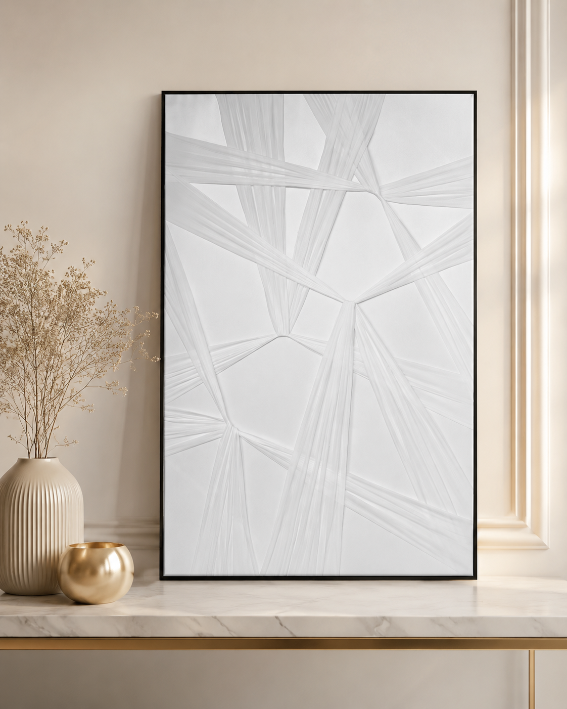 لوحة حائط مودرن بإطار أسود مقاس 80 × 120 سم