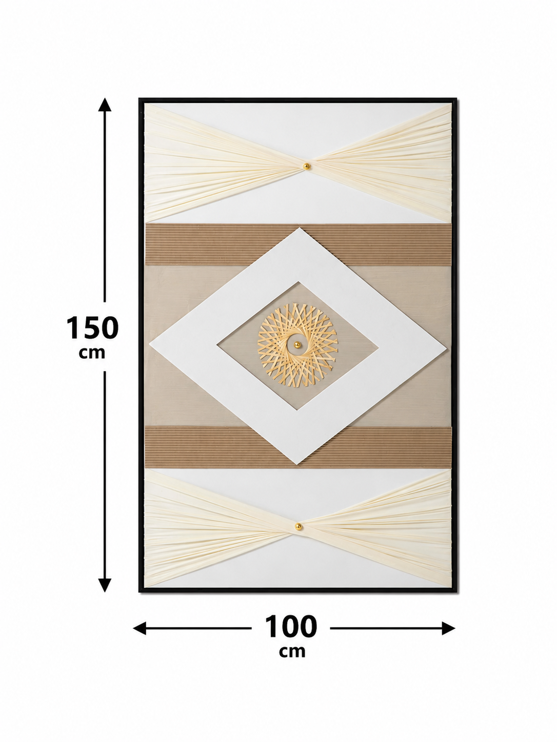 لوحة ديكور راقية بإطار أسود مقاس 100 × 150 سم