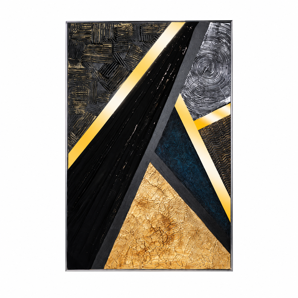لوحة حائط بإطار فضي مقاس 80 × 120 سم