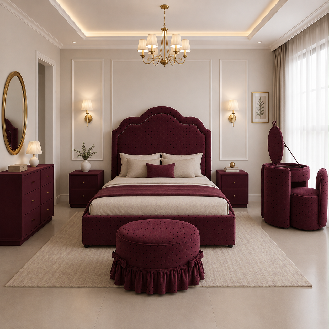 سرير هيدبورد طقم غرفه نوم
