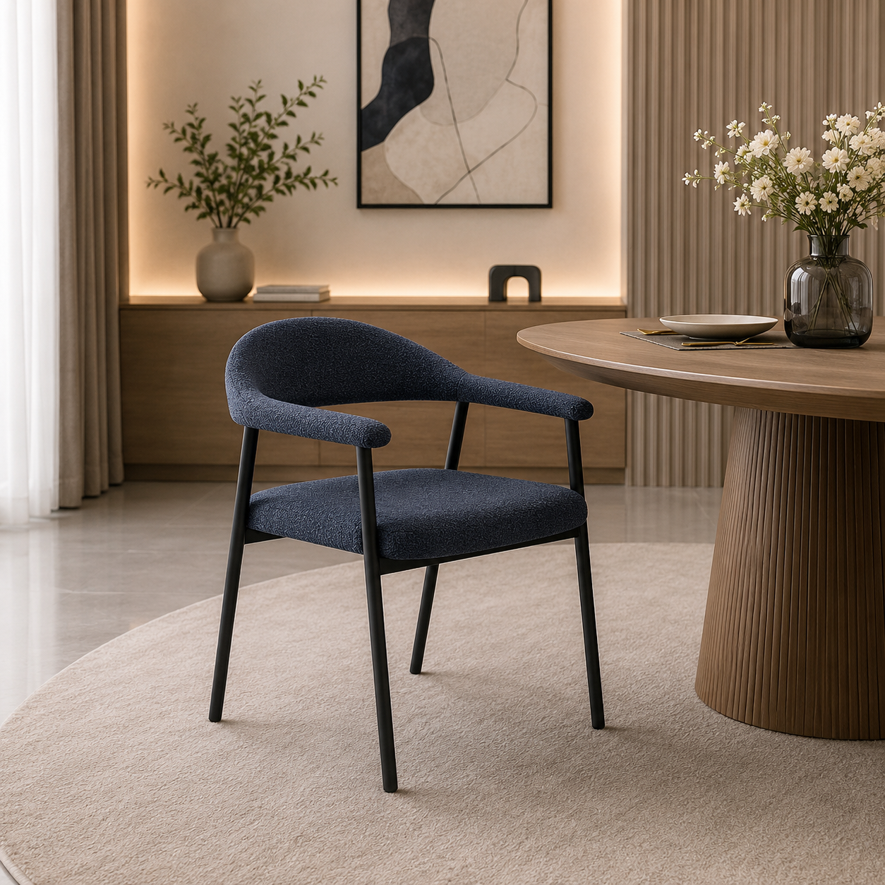 كرسي بوكليه باللون الأزرق